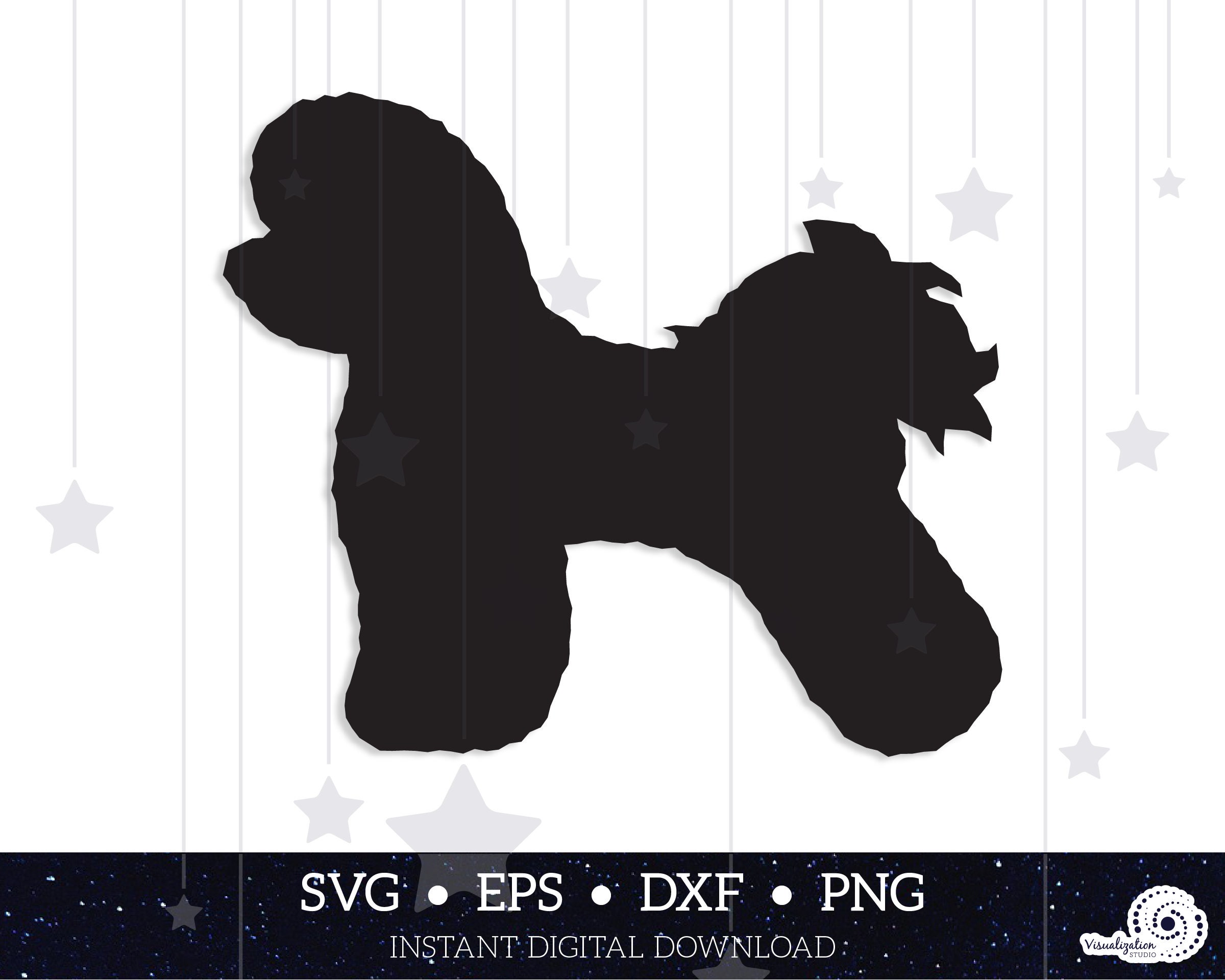 Bichon Frise Dog Silhouette Vector INSTANT DIGITAL Etsy