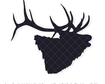 Elk Head Shape | Vector Artwork | INSTANT DIGITAL DOWNLOAD | svg | png | dxf | jpeg | eps | pdf