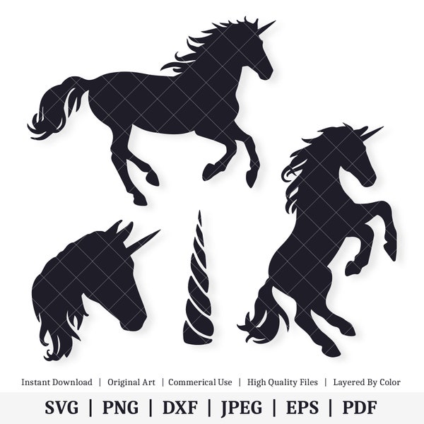 Unicorn Shapes | Vector Bundle | INSTANT DIGITAL DOWNLOAD | svg | png | dxf | jpeg | eps | pdf