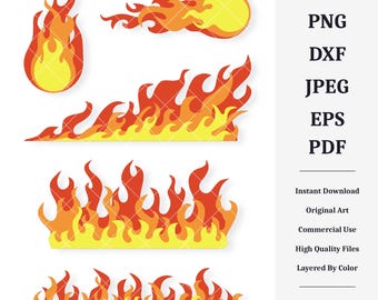 Fireballs And Flames | Vector Bundle | INSTANT DIGITAL DOWNLOAD | svg | png | dxf | jpeg | eps | pdf