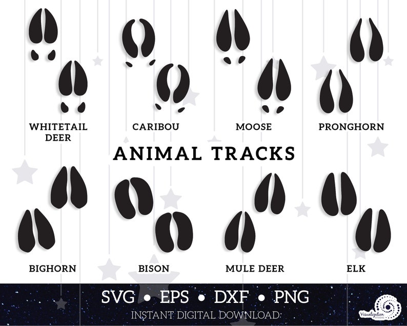 Animal Tracks Hoof Prints Vector INSTANT DIGITAL Etsy