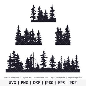 Linee di pini / Pacchetto vettoriale / DOWNLOAD DIGITALE IMMEDIATO / svg / png / dxf / jpeg / eps / pdf