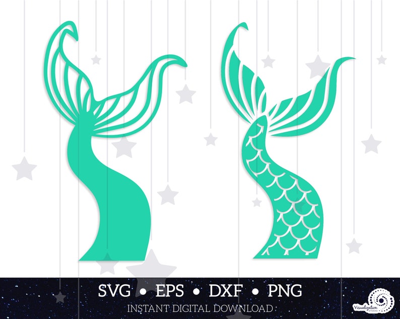 Download Mermaid Tail Fin Vector Set INSTANT DIGITAL DOWNLOAD svg ...