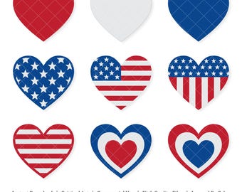 Patriotic Hearts | Vector Bundle | INSTANT DIGITAL DOWNLOAD | svg | png | dxf | jpeg | eps | pdf
