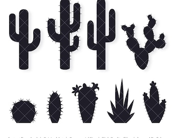 Cactus | Vector Bundle | INSTANT DIGITAL DOWNLOAD | svg | png | dxf | jpeg | eps | pdf