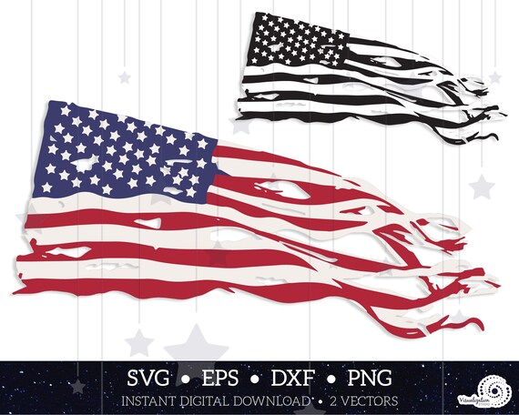 Download Tattered American Flag Vector - splash