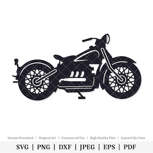 Motocicletta / Grafica vettoriale / DOWNLOAD DIGITALE IMMEDIATO / svg / png / dxf / jpeg / eps / pdf