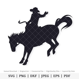 Bucking Bronco | Rodeo | Cowboy | Vector Artwork | INSTANT DIGITAL DOWNLOAD | svg | png | dxf | jpeg | eps | pdf