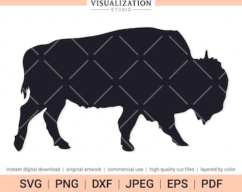 American Bison Shape | Vector Clipart Set | INSTANT DIGITAL DOWNLOAD | svg | png | dxf | jpeg | eps | pdf