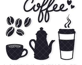 Coffee Shapes | Vector Bundle | INSTANT DIGITAL DOWNLOAD | svg | png | dxf | jpeg | eps | pdf