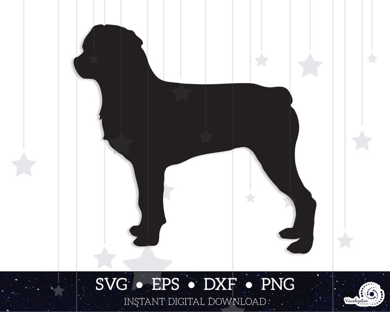 Download Rottweiler Dog Silhouette Vector INSTANT DIGITAL | Etsy