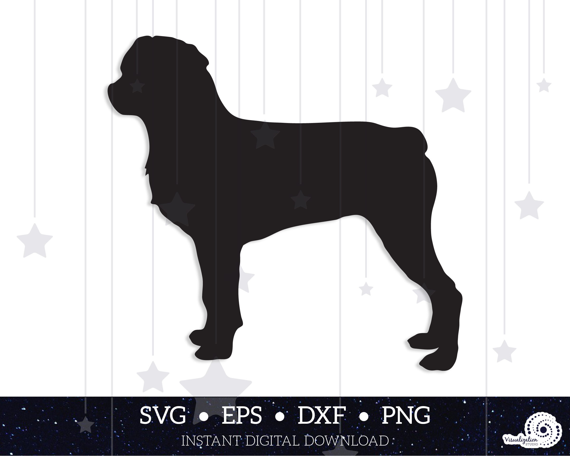 Download Rottweiler Dog Silhouette Vector Instant Digital Etsy