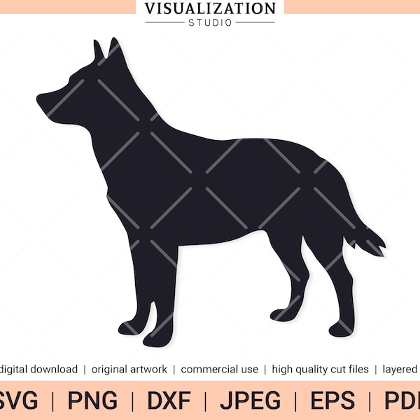 Australian Cattle Dog | Vector Clipart | INSTANT DIGITAL DOWNLOAD | svg | png | dxf | jpeg | eps | pdf
