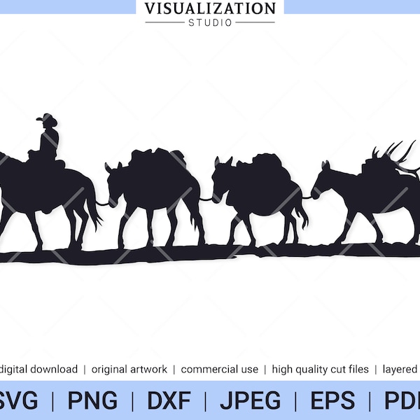 Pack String | Mules | Vector Clipart | INSTANT DIGITAL DOWNLOAD | svg | png | dxf | jpeg | eps | pdf