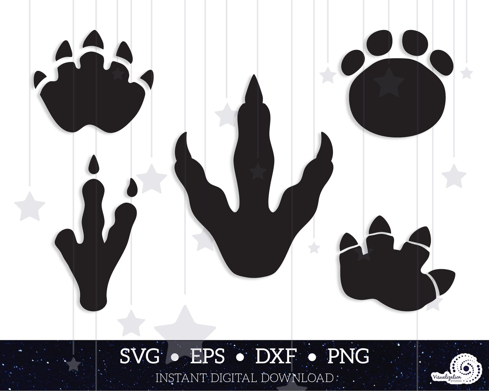 Dinosaurier-Spuren Vektor-Set SOFORTIGER DIGITALER | Etsy