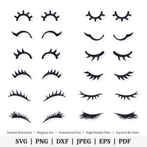 Wimpern | Vektor-Bundle | SOFORTIGER DIGITALER DOWNLOAD | svg | png | dxf | .jpg | eps | pdf