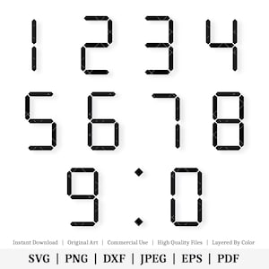 Numéros d'horloge analogique numérique | Pack de vecteurs | TÉLÉCHARGEMENT NUMÉRIQUE INSTANTANÉ | svg | png | dxf | jpeg | EPS | pdf