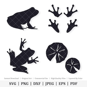 Formes de grenouille | Pack de vecteurs | TÉLÉCHARGEMENT NUMÉRIQUE INSTANTANÉ | svg | png | dxf | jpeg | EPS | pdf