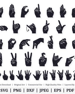 American Sign Language | A-Z | 0-10 | Vector Bundle | INSTANT