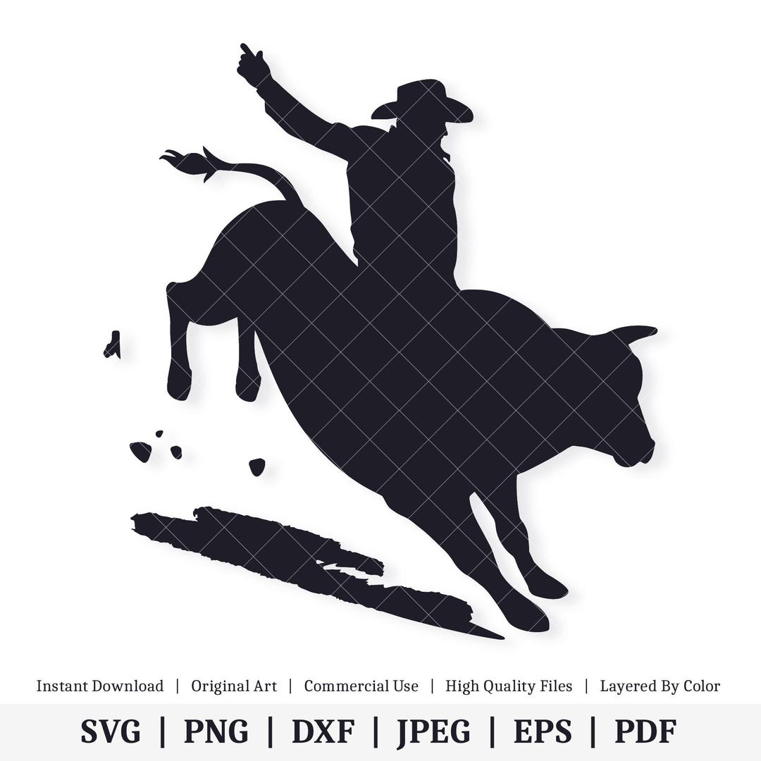 Bull Rider | Rodeo | Cowboy | Vector Artwork | INSTANT DIGITAL DOWNLOAD ...