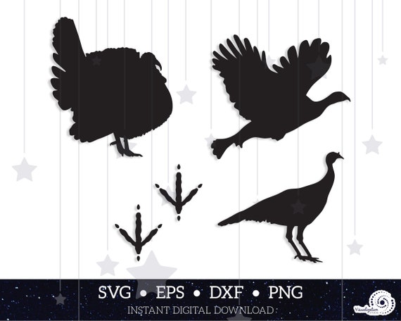Download Wild Turkey Silhouettes Vector Set INSTANT DIGITAL | Etsy