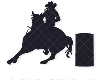 Cowgirl Barrel Racer | Rodeo | Vector Artwork | INSTANT DIGITAL DOWNLOAD | svg | png | dxf | jpeg | eps | pdf
