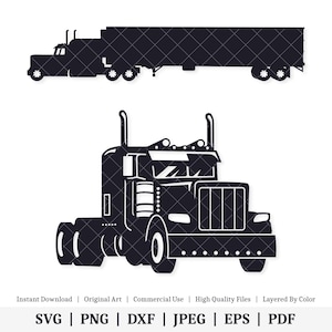 Semi Truck Shapes | Vector Artwork | INSTANT DIGITAL DOWNLOAD | svg | png | dxf | jpeg | eps | pdf
