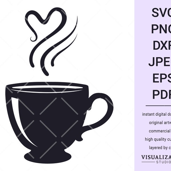 Coffee | Tea Cup | Vector Clipart | INSTANT DIGITAL DOWNLOAD | svg | png | dxf | jpeg | eps | pdf