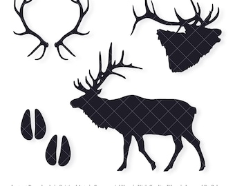 Elk Shapes | Vector Bundle | INSTANT DIGITAL DOWNLOAD | svg | png | dxf | jpeg | eps | pdf