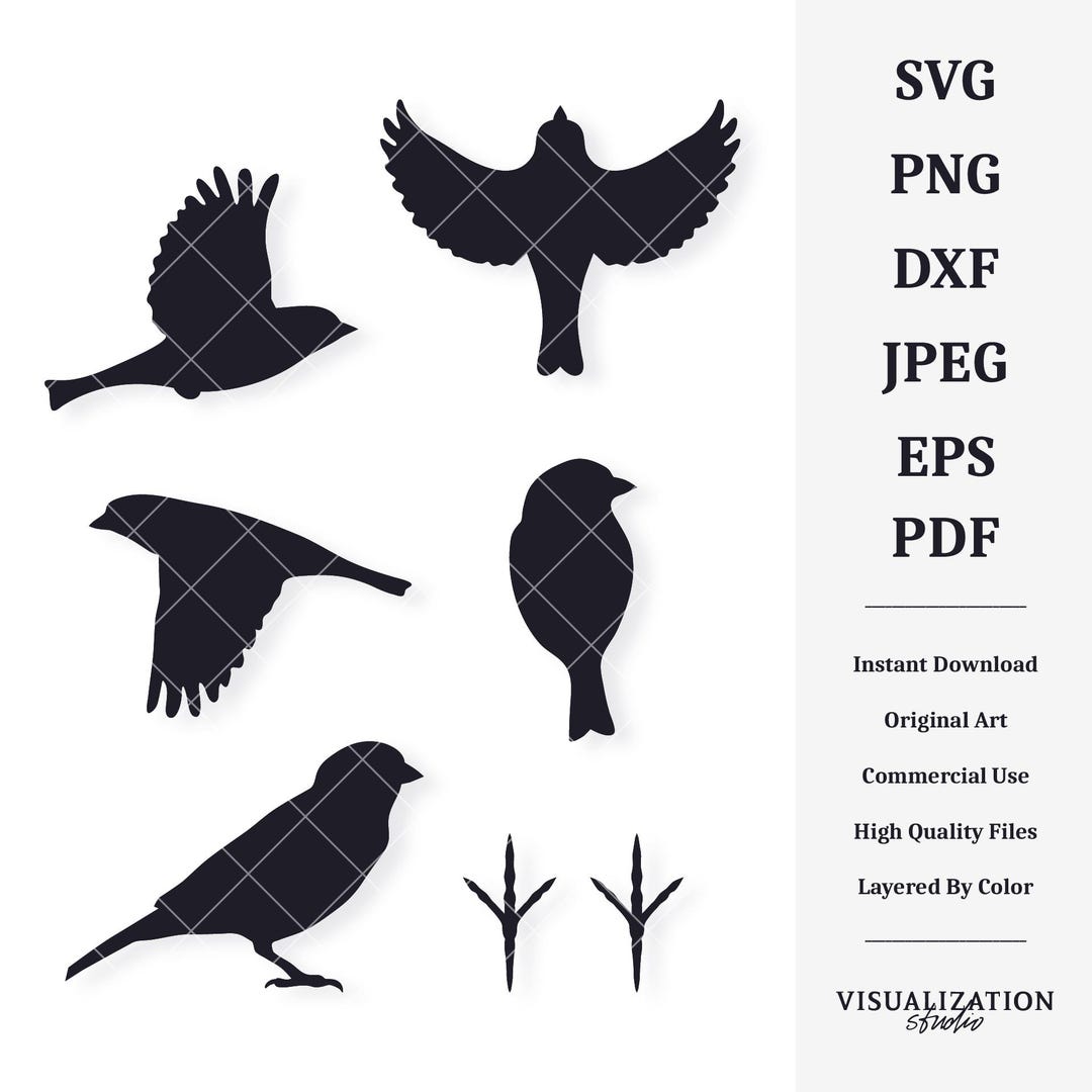 Sparrow Bird Shapes | Vector Bundle | INSTANT DIGITAL DOWNLOAD | Svg ...