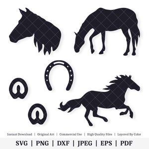 Paardenvormen | Vectorbundel | DIRECT DIGITALE DOWNLOAD | Svg | png | dxf | jpeg | eps | pdf