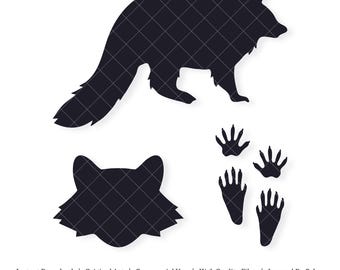 Formes de raton laveur | Pack de vecteurs | TÉLÉCHARGEMENT NUMÉRIQUE INSTANTANÉ | svg | png | dxf | jpeg | EPS | pdf