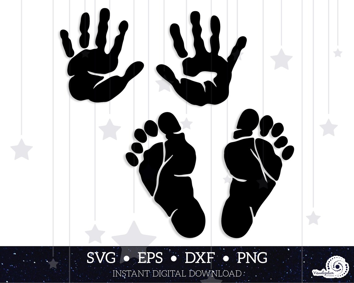 Baby Handprints Footprints Vector INSTANT DIGITAL Etsy