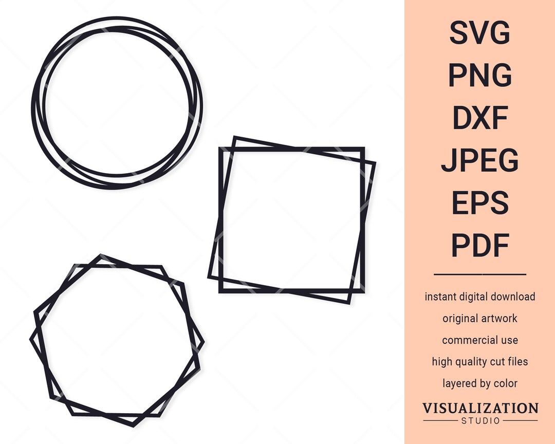Geometric Frames Vector Clipart Set INSTANT DIGITAL - Etsy
