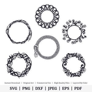 Western Wreaths | Vector Bundle | INSTANT DIGITAL DOWNLOAD | svg | png | dxf | jpeg | eps | pdf