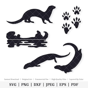 Ottervormen | Vectorbundel | DIRECT DIGITALE DOWNLOAD | Svg | png | dxf | jpeg | eps | pdf
