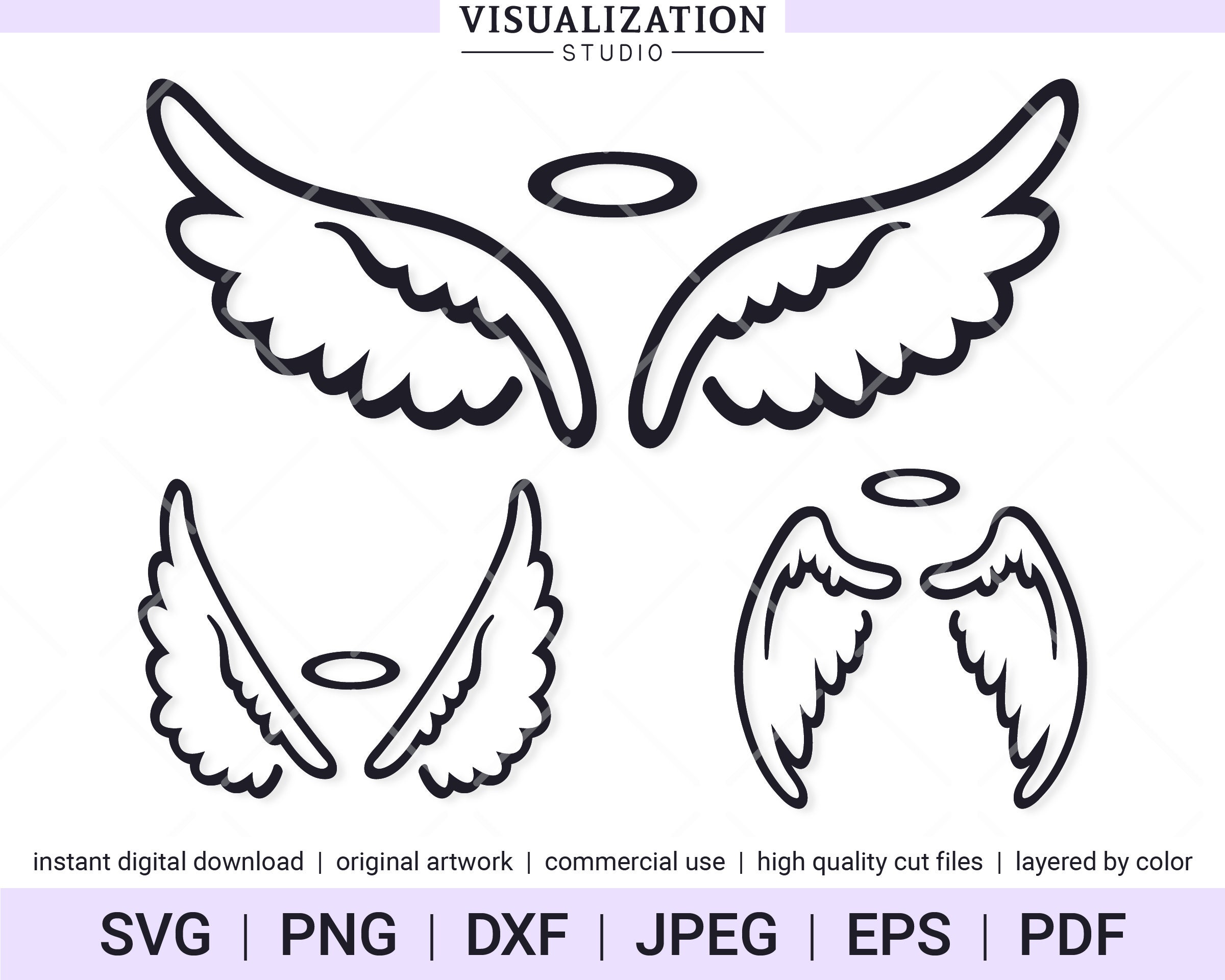 Maltese With Wings And Halo Vector Royalty Free SVG, Cliparts