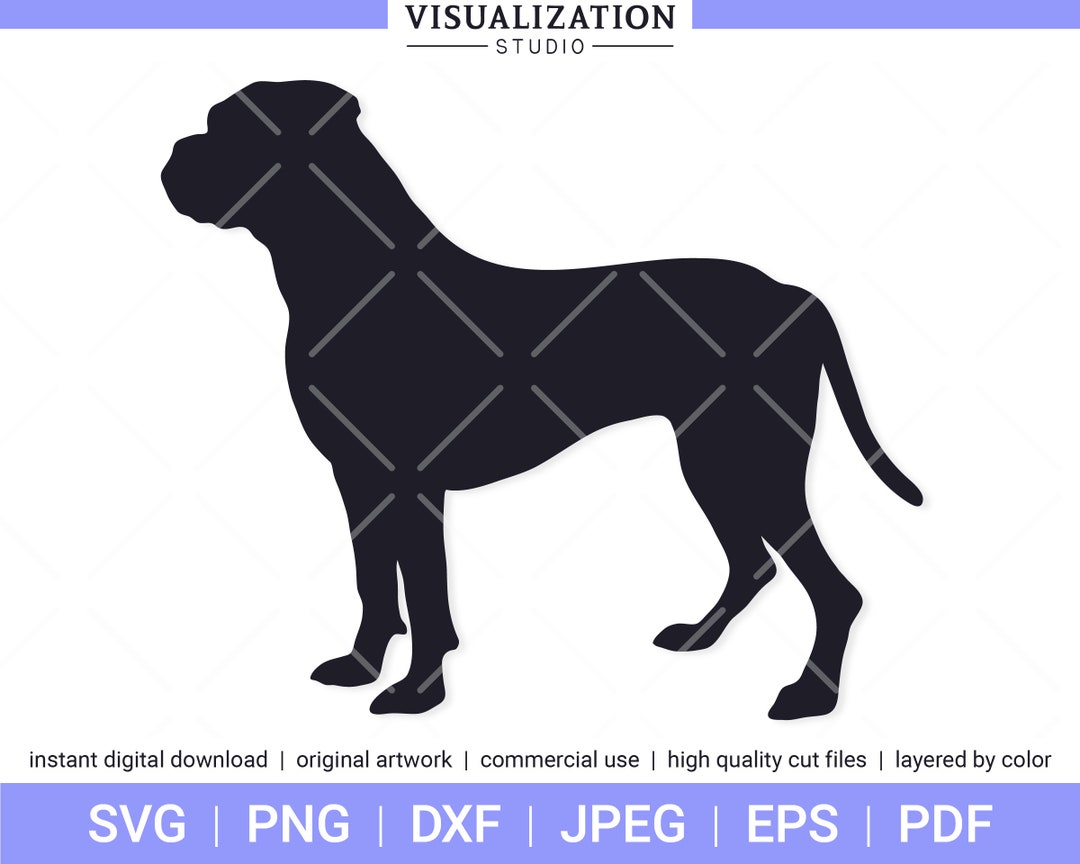 Boxer Dog Vector Clipart INSTANT DIGITAL DOWNLOAD Svg Png Dxf Jpeg Eps ...