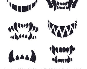 Scary Fangs and Teeth | Vector Bundle | INSTANT DIGITAL DOWNLOAD