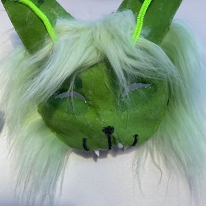 green fur felt mask creature costume cosplay