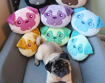 Mini almohada de carlino | Almohada para perro hecha a mano | Almohada de carlino bordada