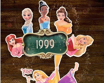 Disney inspired Princesses - Magnet for D.i.s.n.e.y Cruise Line - DCL Moana, Belle, Tiana, Aurora, Areal and more