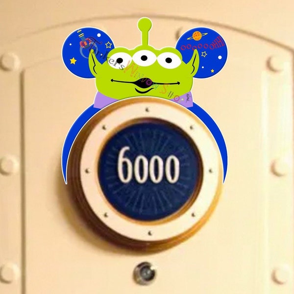 Aliens Mickey Ears for around Stateroom Door of D.i.s.n.e.y  Cruise Line - DCL Santa Aliens Toy Story