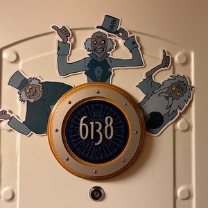 Hitch Hiking Ghost Haunted Mansion HOTHS Disney-inspired Cruise Line Magnet around Cabin Number