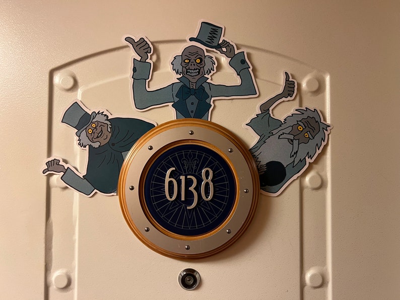 Hitch Hiking Ghost Haunted Mansion HOTHS Disney-inspired Cruise Line Magnet around Cabin Number