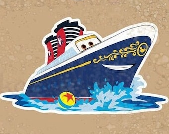 Pixar Day at Sea Cars Style Ship D.I.S.N.E.Y Cruise Line Magnet