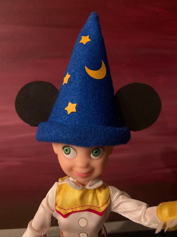 Mickey Sorcerer Apprentice Inspired Hat for Any Christmas Elf Plush 12 in Doll or Wine Bottles Etsy