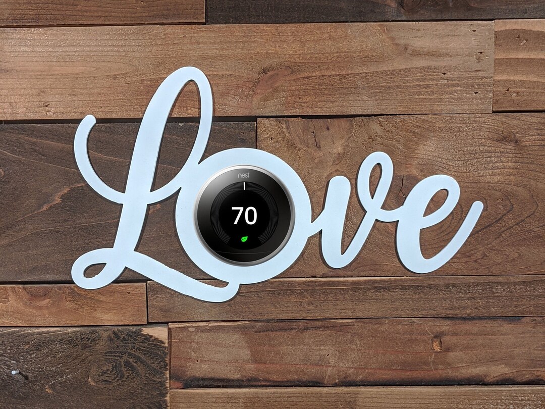 Nest Wall Plate / Nest Thermostat Wall Plate / Wall Decor Metal Love