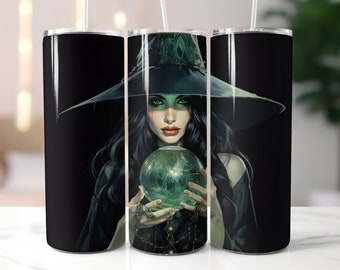 Witch Tumbler Wrap PNG: Fall Sublimation Design (Digital Download)