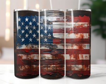 Amerikanische Flagge Tumbler Wrap PNG: 20 oz Skinny Tumbler (Digitaler Download)